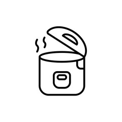 Rice cooker outline icons, minimalist vector illustration ,simple transparent graphic element .Isolated on white background
