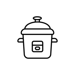 Rice cooker outline icons, minimalist vector illustration ,simple transparent graphic element .Isolated on white background