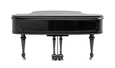 Elegant Black Piano Isolated for Music Design