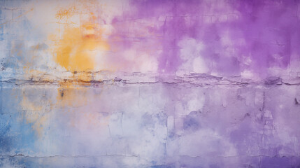 Abstract background painting in purple, yellow and grey