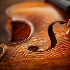 Detailed view of a violin