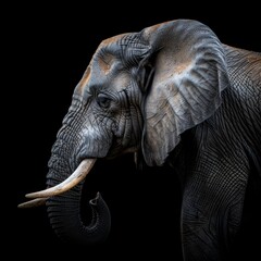 Elephant portrait, side view
