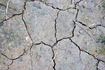 soil sample with cracks isolated top view