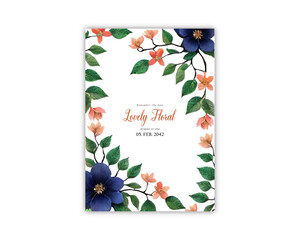 Obraz premium floral wedding invitation background flowers beautiful vector card invite template 