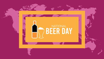 National Beer Day observed every year in April. Template for background, banner, card, poster with text inscription.