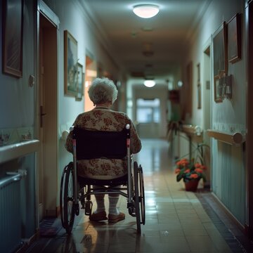 Lonely old people in retirement homes