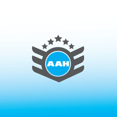 AAH letter logo vector design  blue an white gradient color background AAH letter logo - icon design
