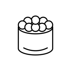 Sushi outline icons, minimalist vector illustration ,simple transparent graphic element .Isolated on white background