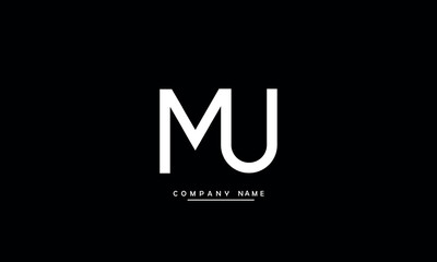 MU, UM, M, U Abstract Letters Logo Monogram