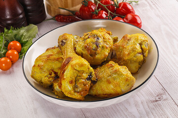 Roasted Chicken leg drumsticks with curry sauce