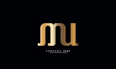 MU, UM, M, U Abstract Letters Logo Monogram