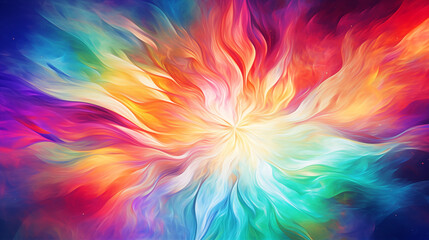 Vibrant rainbow explosion in modern abstract art background