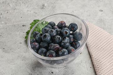 Sweet ripe blueberry on the bowl