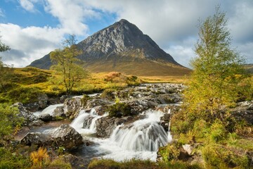 mountain river in autumn