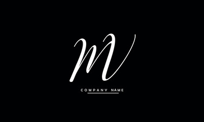 MV, VM, M, V Abstract Letters Logo Monogram