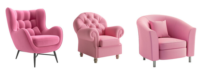 pink chair armchair isolated background