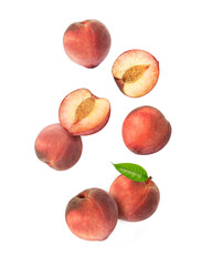peaches isolated on white background