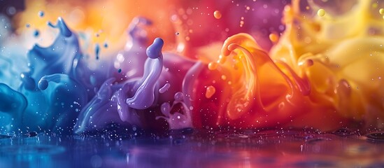 Vibrant Color Splash Illustration in Cinema4D, To add a modern and dynamic touch to a project with a colorful abstract liquid splash design