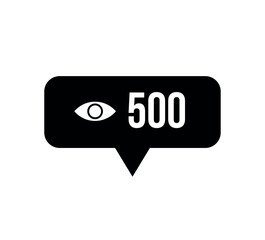 Naklejka premium 500 Views. Number of users and views. Social Network and engagement