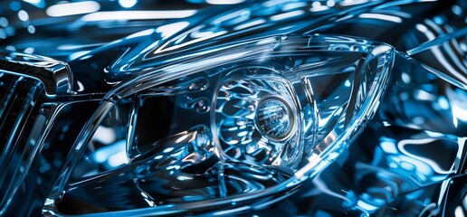 headlight front modern prestigious car closeup