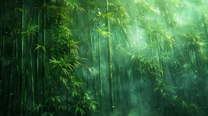Wandcirkels tuinposter green bamboo background © Robin