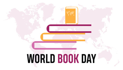 World Book Day observed every year in April. Template for background, banner, card, poster with text inscription.
