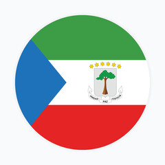 Equatorial Guinea national flag vector icon design. Equatorial Guinea circle flag. Round of Equatorial Guinea flag
