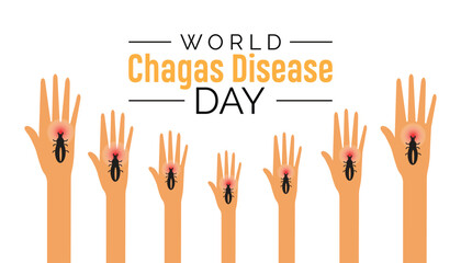 World Chagas Disease Day observed every year in April. Template for background, banner, card, poster with text inscription.