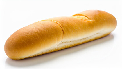 One fresh hot dog bun isolated on white