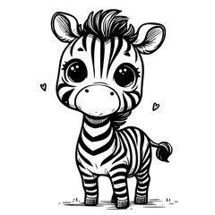 Cute cartoon zebra for your design