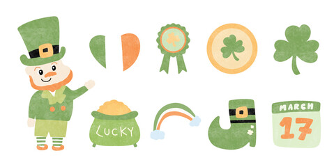 Set of St.Patrick's Day Elements On Transparent 2