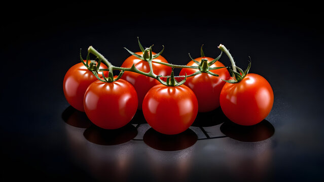 Concept image of fresh cherry tomatoes looking delicious. Generative AI.