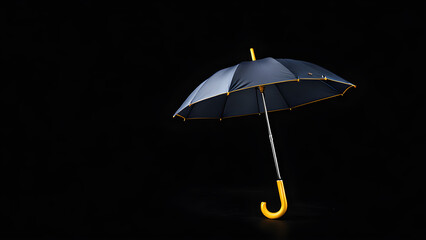 Concept image with umbrella on black bird background. Generative AI.