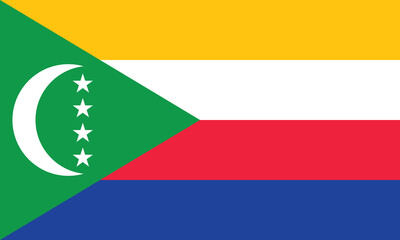 Flat Illustration of Comoros flag. Comoros national flag design.