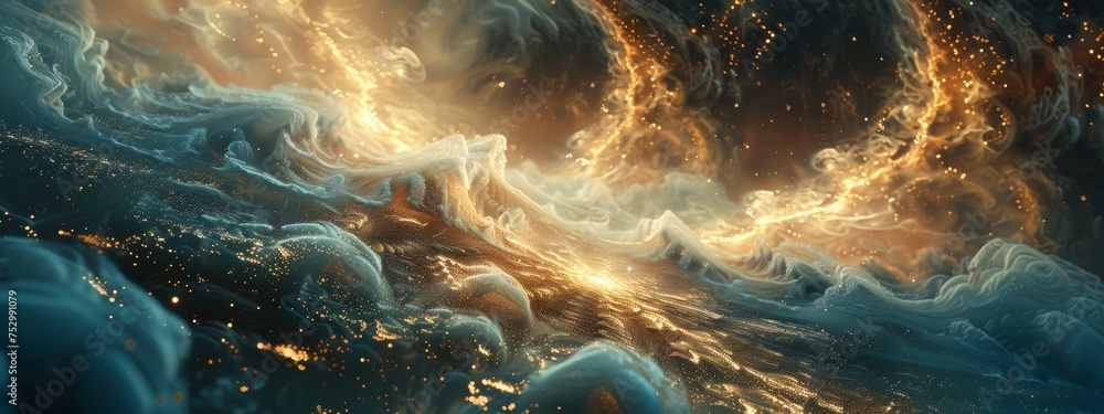 Wall mural teleporting through a quasar to a new universe