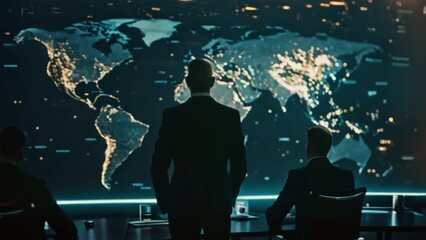 An image of a bustling city trading environment, holographic displays and individuals of various economic backgrounds and competitiveness Technological advancements in the financial services industry