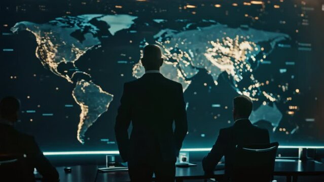 An image of a bustling city trading environment, holographic displays and individuals of various economic backgrounds and competitiveness Technological advancements in the financial services industry