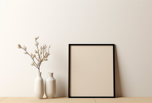 Elegant Minimalist Vases with Blank Picture Frame