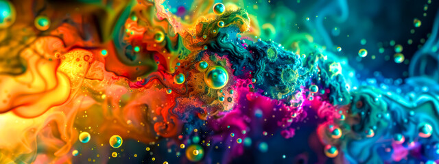 Fototapeta na wymiar Vibrant abstract liquid color flow background