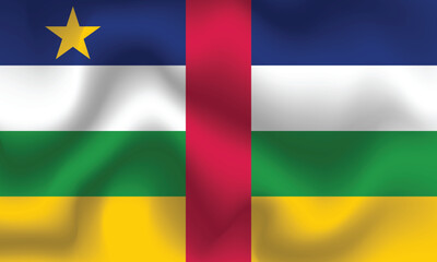 Flat Illustration of the Central African Republic flag. Central African Republic national flag design. Central African Republic Wave flag.