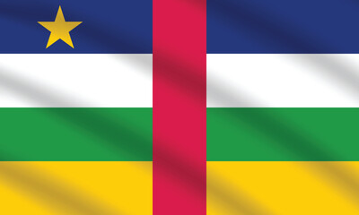 Flat Illustration of the Central African Republic flag. Central African Republic national flag design. Central African Republic Wave flag.