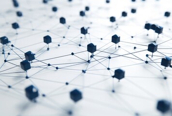 Abstract Network Connectivity Concept On White