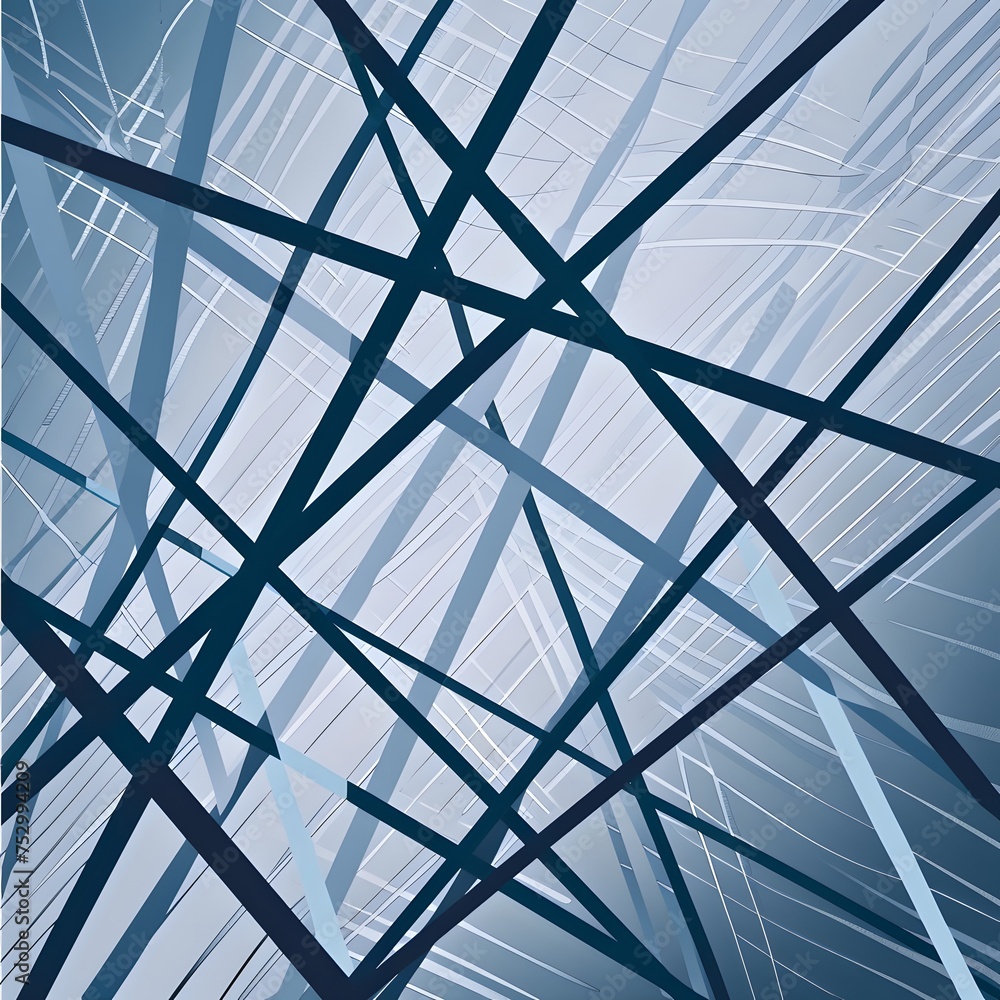 Poster background: a repeating pattern of intersecting lines and geometric shapes creates a dynamic and mod