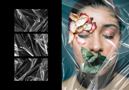 Plastic Wrap Overlays Photo Effect Mockup With Generative AI