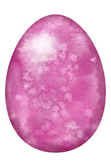 colorful watercolor easter egg with white ornament on white background