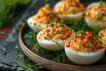 deviled egg in the kitchen table professional advertising food photography
