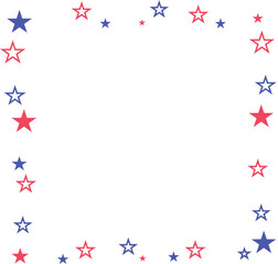 square stars frame 4th of july