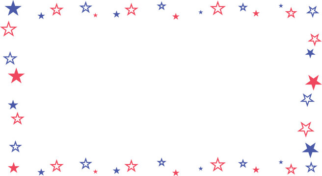 rectangular stars frame 4th of july