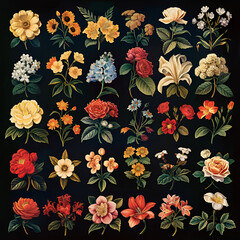 Abstract art flower pattern illustration, beauty artistic background design