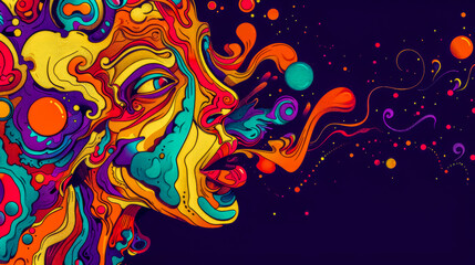 Psychedelic dreams - colorful abstract art